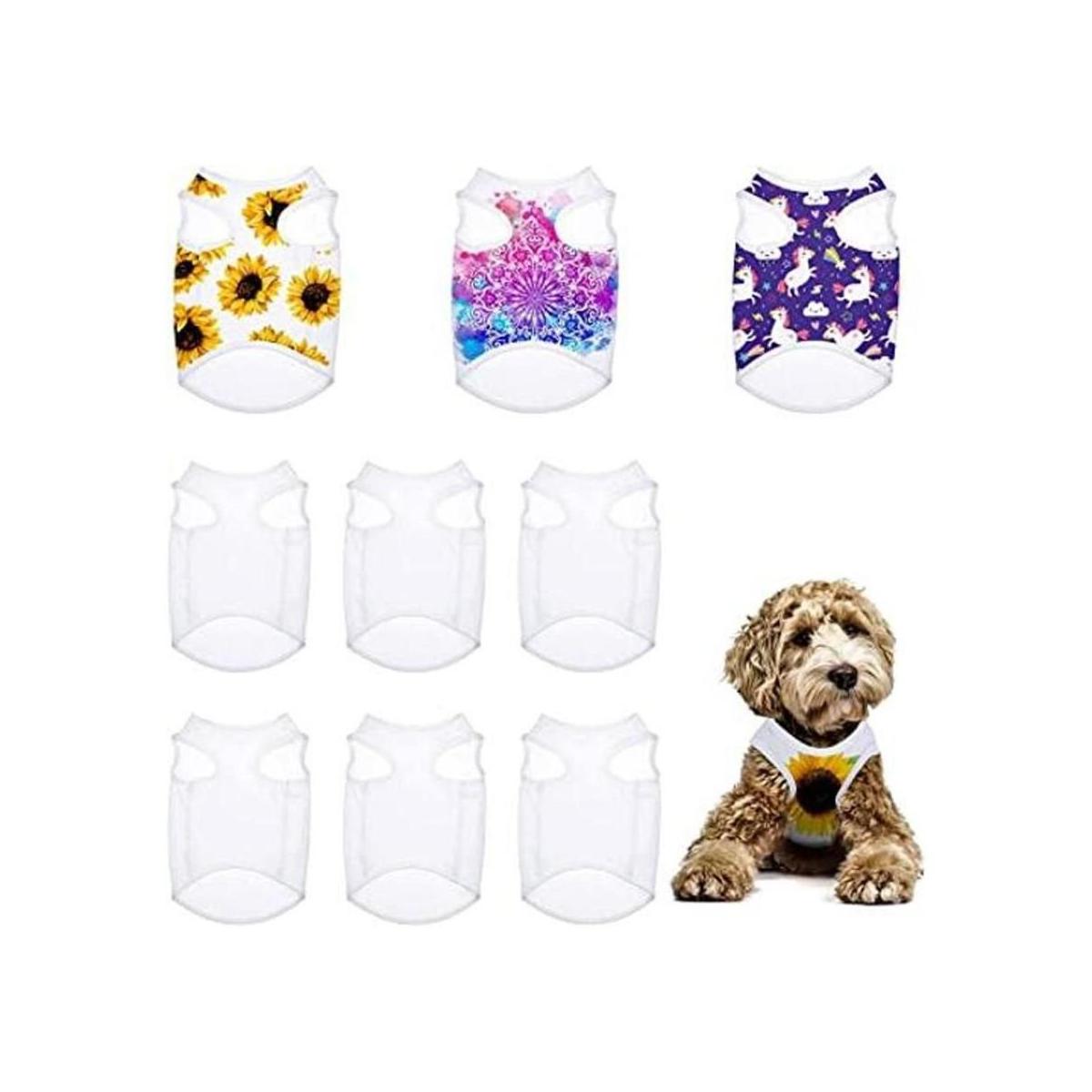 8 piezas de sublimación en blanco para perro ropa de