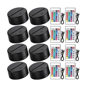 8 piezas de luz LED nocturna 3D base de luz LED base de_1
