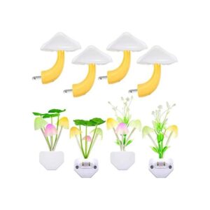 8 piezas de luz nocturna de hongos enchufables luz LED de_1