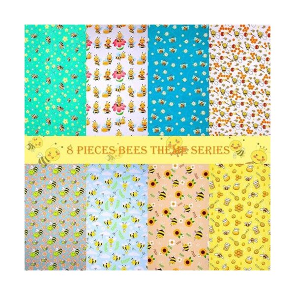 8 piezas de tela de abeja diseño de abeja tela de abeja