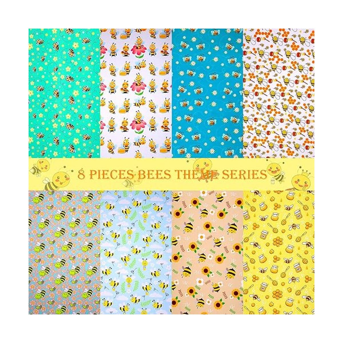 8 piezas de tela de abeja diseño de abeja tela de abeja