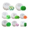 8 piezas suculentas moldes de silicona cactus flor resina