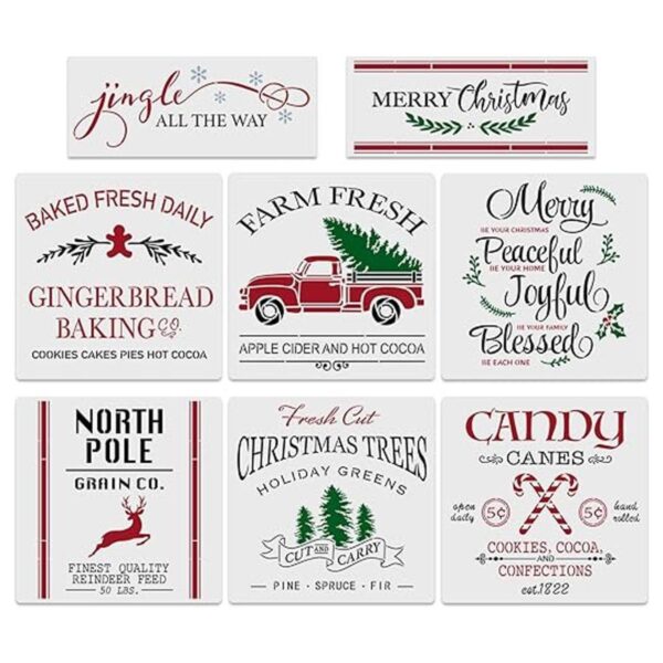 8 plantillas de Navidad grandes de 12 x 12 pulgadas_1