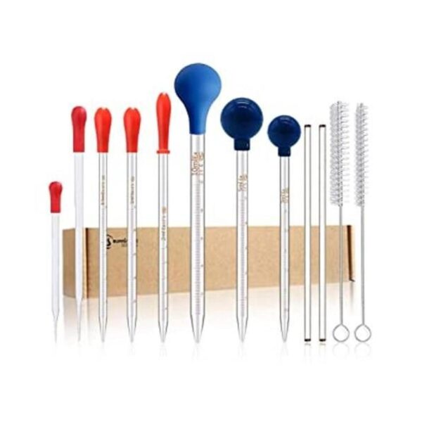8 pipetas goteras graduadas de vidrio grueso de 0.0 fl oz_1