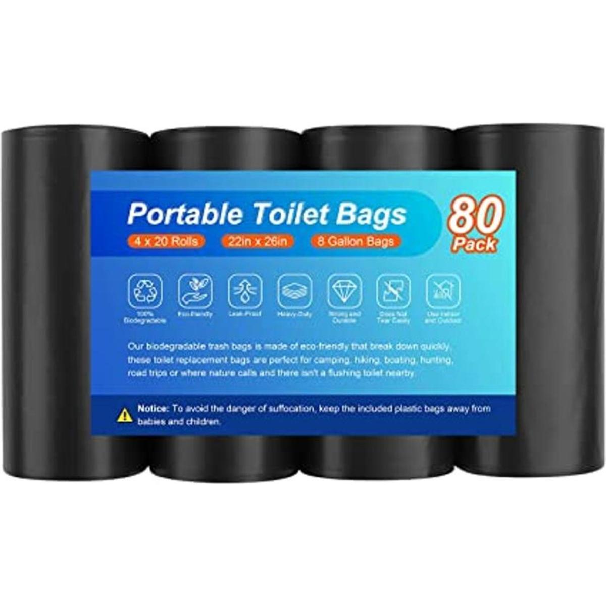 80 bolsas de inodoro portátiles para campamento bolsas de