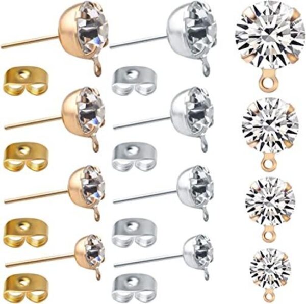 80 pendientes hipoalergénicos de diamantes de imitación
