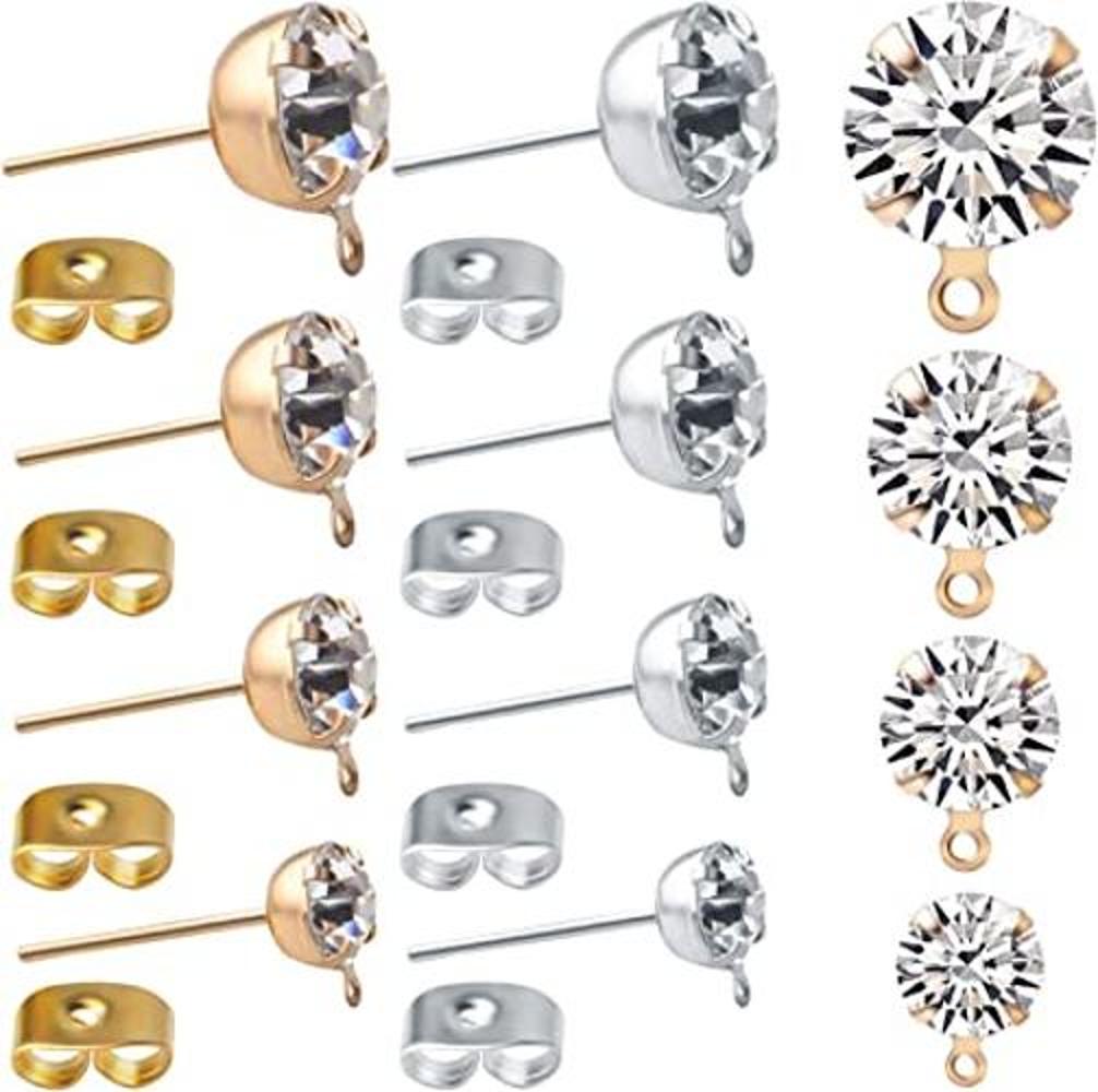 80 pendientes hipoalergénicos de diamantes de imitación