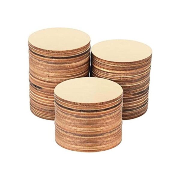 80 círculos de madera sin terminar de 3 pulgadas recortes