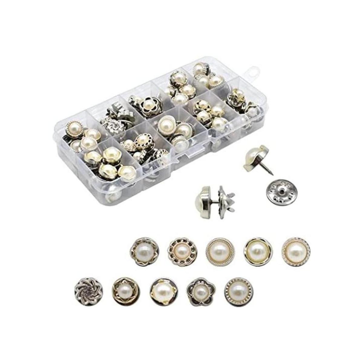 80 unidades 10 estilos para mujer broche botones para