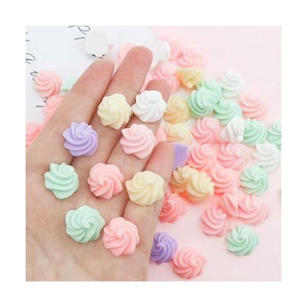 80 piezas de mini galletas 3D de resina con parte trasera