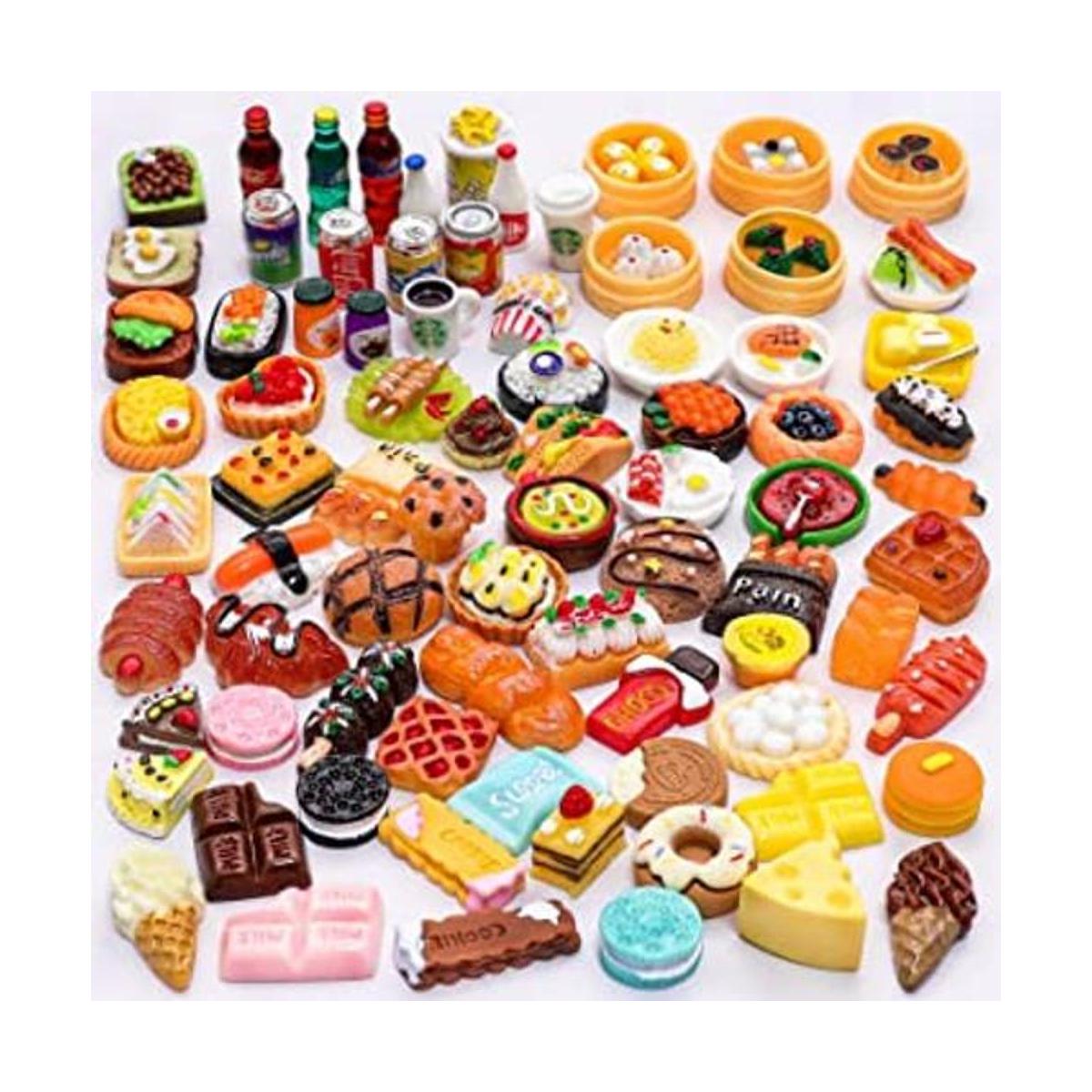 80 piezas en miniatura para alimentos y bebidas mezcla de