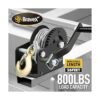 800lbs Capacity Heavy Duty Hand Winch Crank Strap Gear
