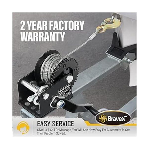 800lbs Capacity Heavy Duty Hand Winch Crank Strap Gear