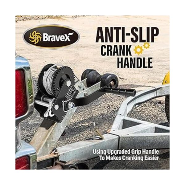 800lbs Capacity Heavy Duty Hand Winch Crank Strap Gear