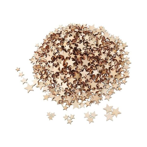 800 piezas de Navidad de madera estrellas en blanco de
