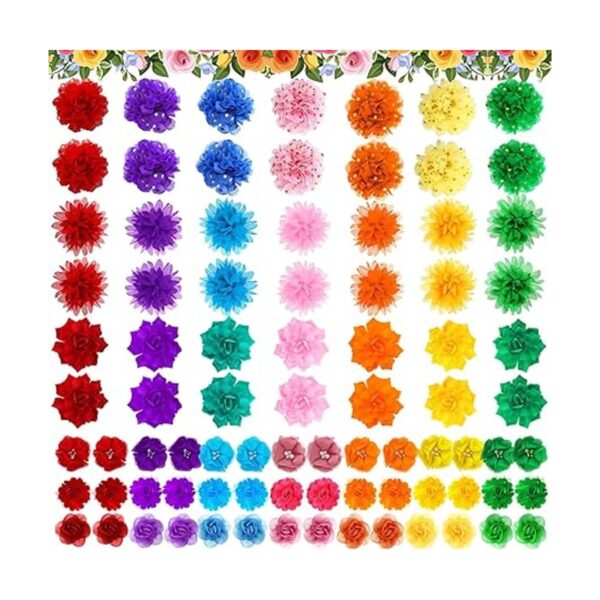 84 piezas de collar para perro flores corbatas de flores