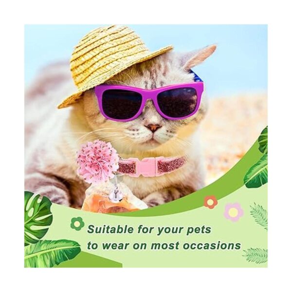 84 piezas de collar para perro flores corbatas de flores