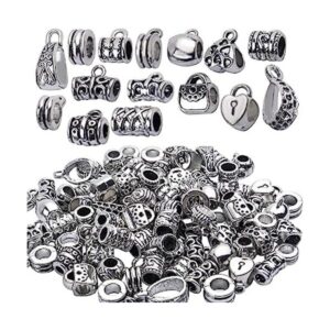 85 piezas de plata antigua fianza pulseras colgantes