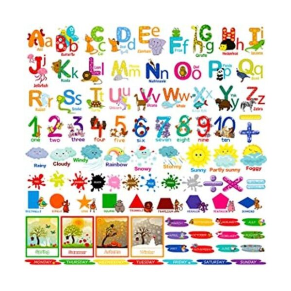 9 hojas de calcomanías de pared del alfabeto para niños_1