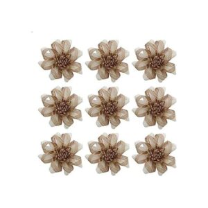 9 flores de arpillera vintage de yute de 3.15 pulgadas_1