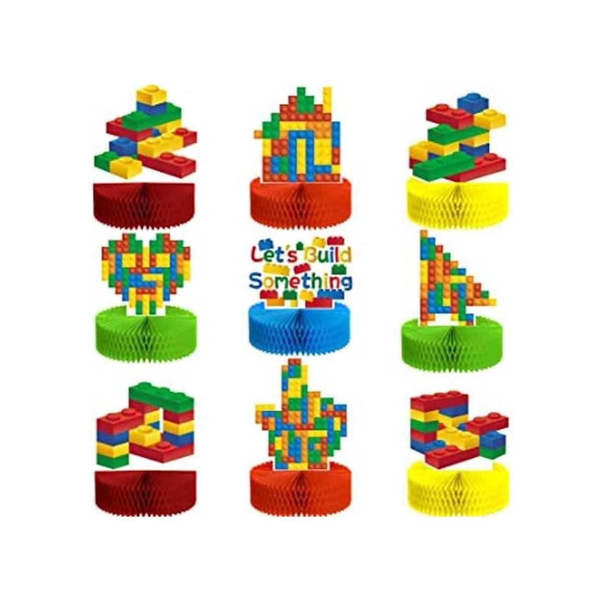 9 piezas de bloques de construcción suministros de fiesta