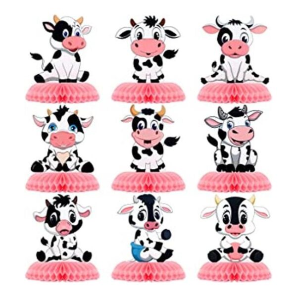 9 piezas de centros de mesa de panal con estampado de_1