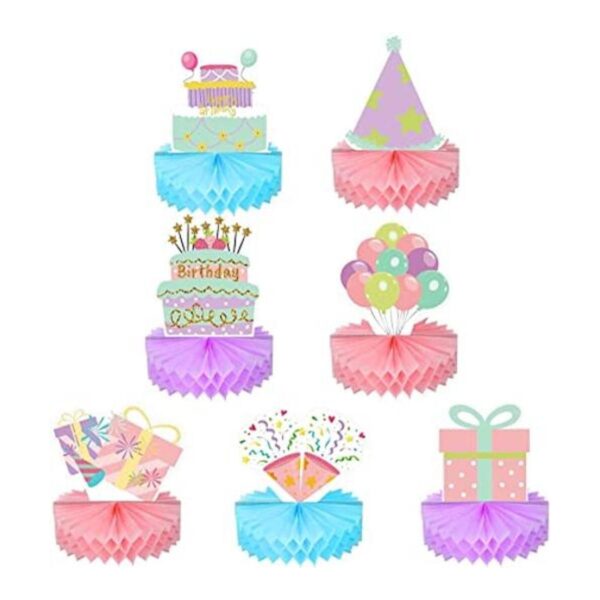 9 piezas de decoración de centro de mesa de cumpleaños en