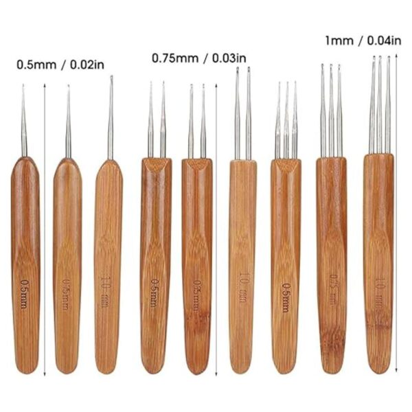 9 piezas de rastas de ganchillo de 0.020 in 0.039 in