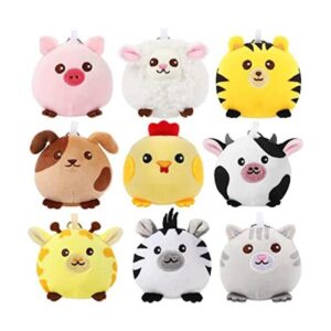 9 piezas de mini animales de peluche de granja animales_1