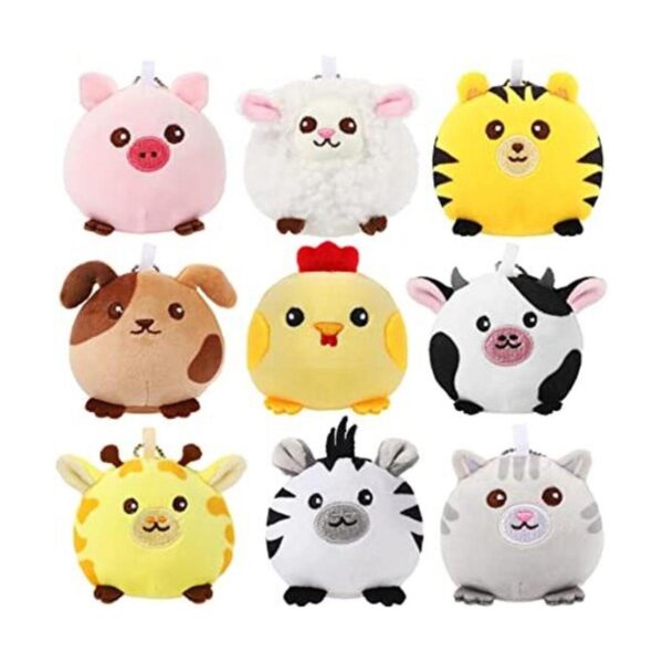 9 piezas de mini animales de peluche de granja animales_1