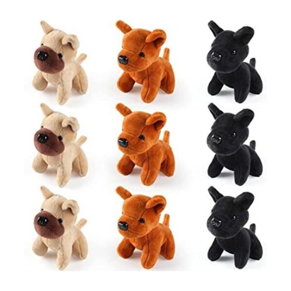 9 piezas de mini animales de peluche para cachorros de_1
