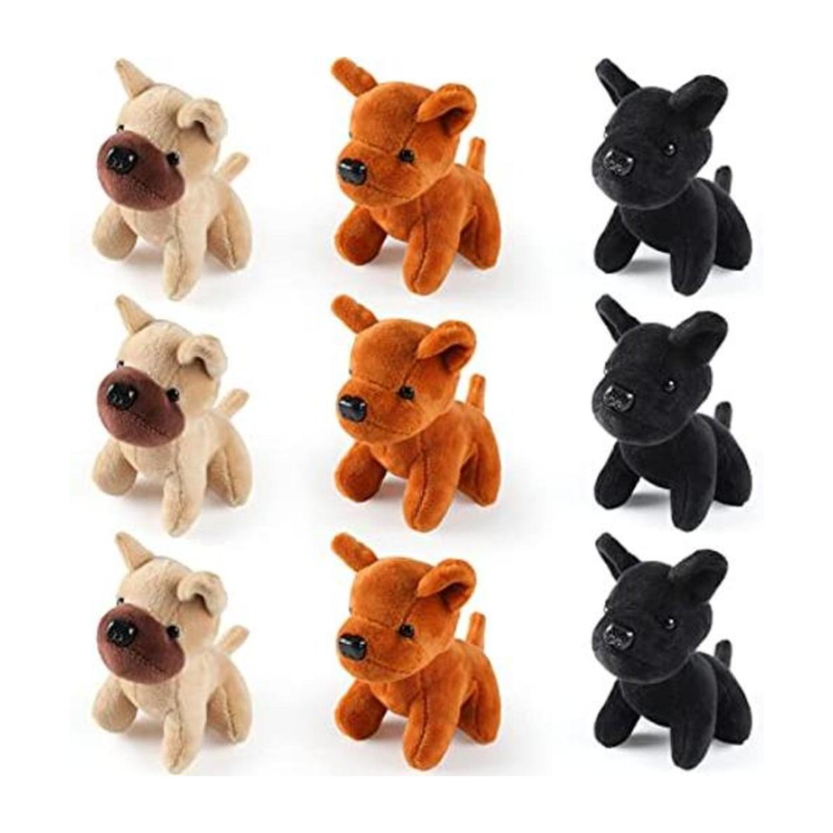9 piezas de mini animales de peluche para cachorros de