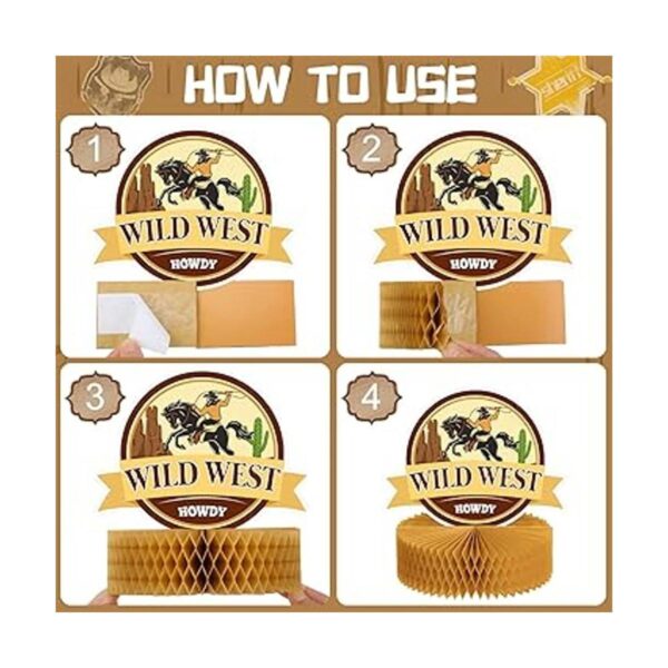 9 piezas de decoración de fiesta de vaquero salvaje oeste_3