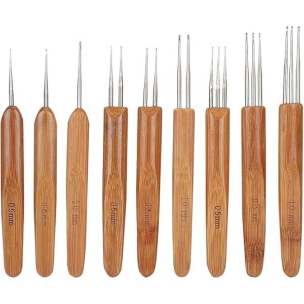 9 piezas de rastas de ganchillo de 0.020 in 0.039 in