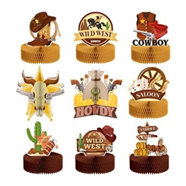 9 piezas de decoración de fiesta de vaquero salvaje oeste_1
