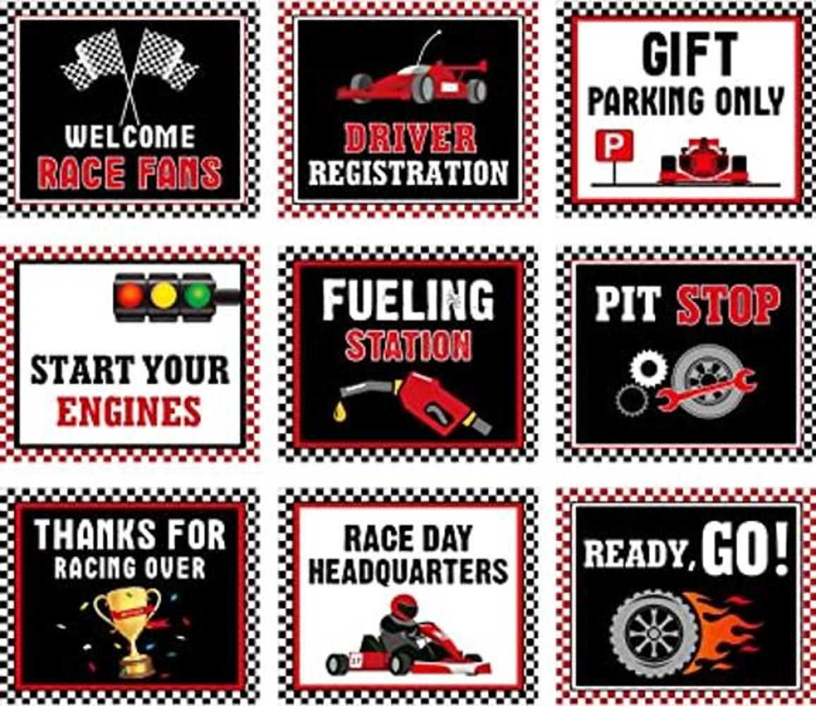 9 piezas de decoración de fiesta de auto de carreras