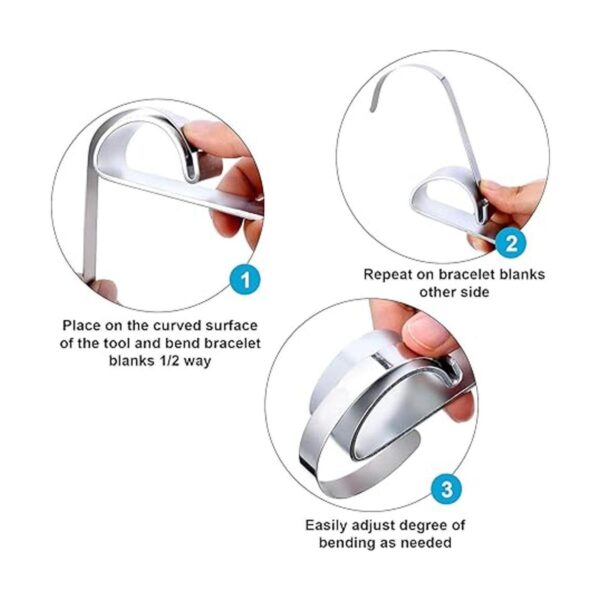 9 pulseras de acero inoxidable en blanco para