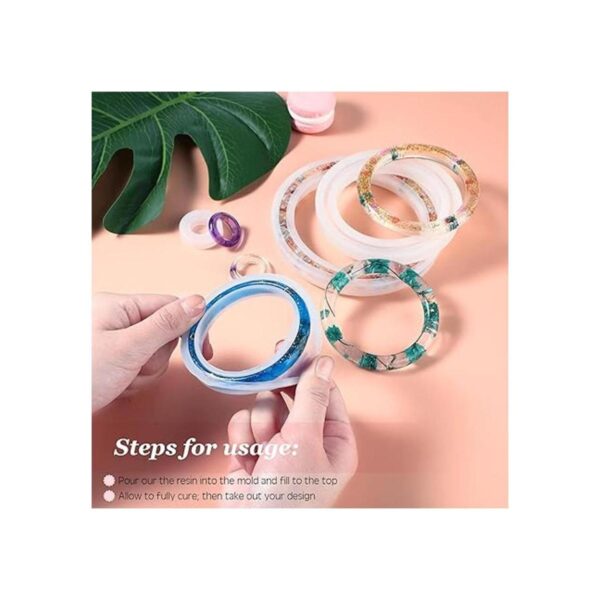 9 piezas de silicona pulsera molde y anillo de resina