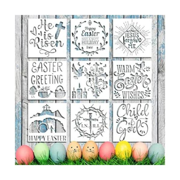 9 plantillas grandes de Jesús religioso de Pascua para_1