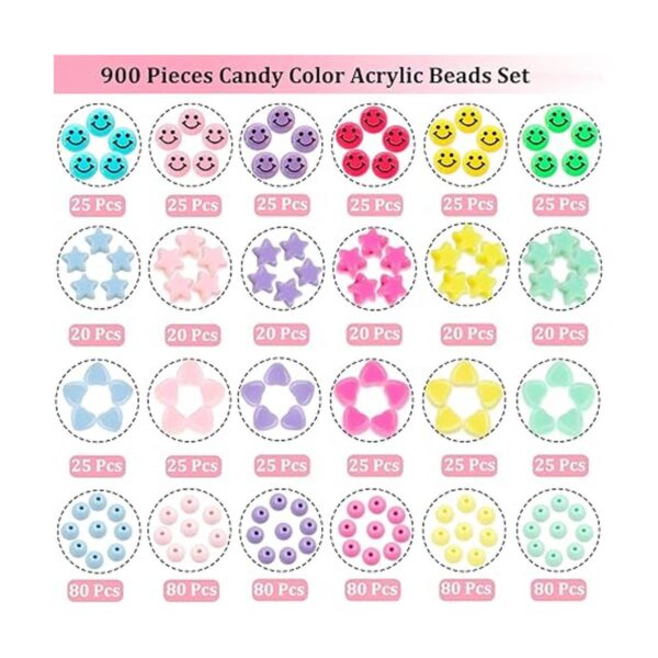 900 cuentas de corazón de acrílico de color caramelo
