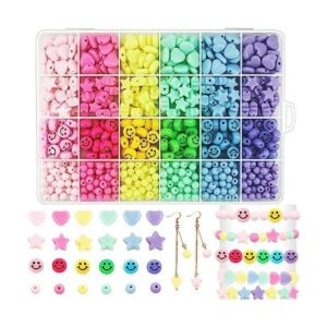 900 cuentas de corazón de acrílico de color caramelo