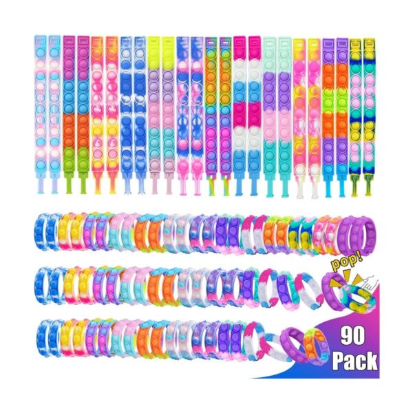 90 pulseras para reventar recuerdos de fiesta para niños