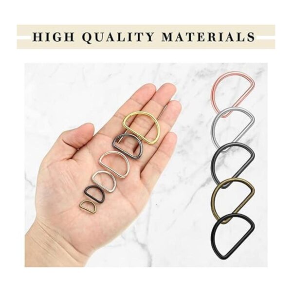 90 anillos en D de metal de colores surtidos en forma de