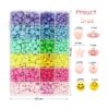 900 cuentas de corazón de acrílico de color caramelo
