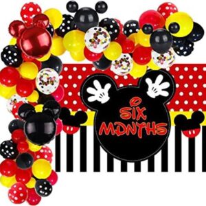 97 piezas de Mickey para fiesta de 6 meses 5 x 3 pies_1