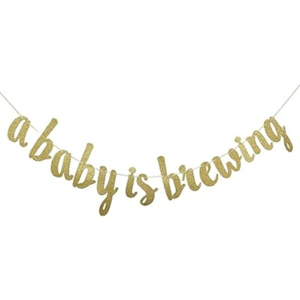 A Baby is Brewing Guirnalda de carteles con purpurina_1