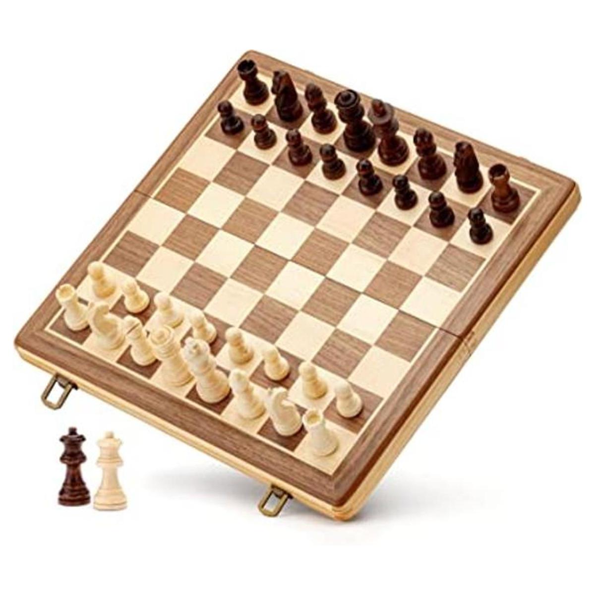 AA Juego de ajedrez magnético plegable de madera de 15