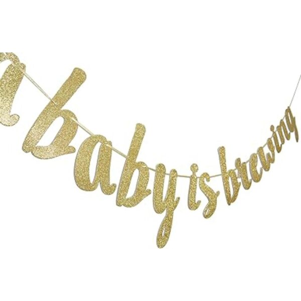 A Baby is Brewing Guirnalda de carteles con purpurina_2
