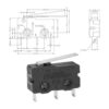 AC 125 V 5 A SPDT 1 NO 1 NC corta recta Bisagra Palanca_3