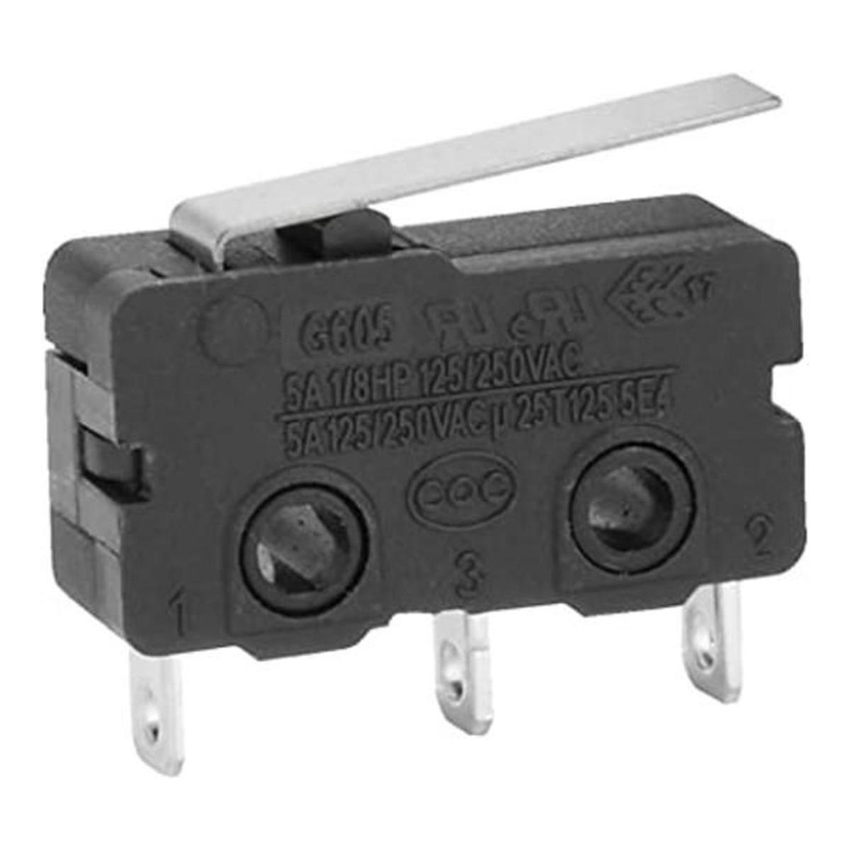 AC 125 V 5 A SPDT 1 NO 1 NC corta recta Bisagra Palanca
